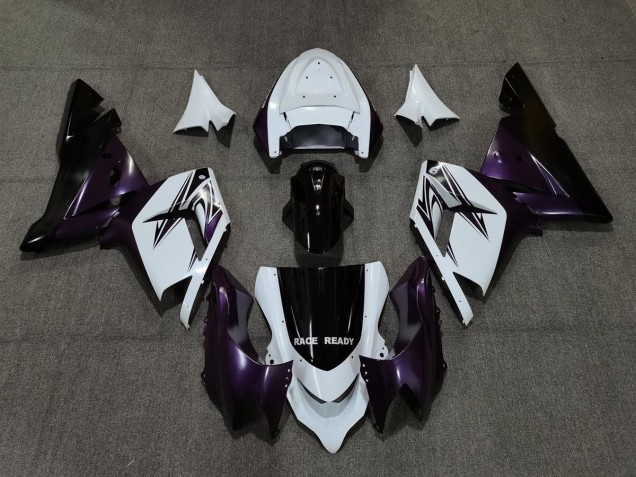 2004-2005 White Purple and Black Kawasaki ZX10R Fairings for Sale 2004-2005 White Purple and Black Kawasaki ZX10R Fairings for Sale