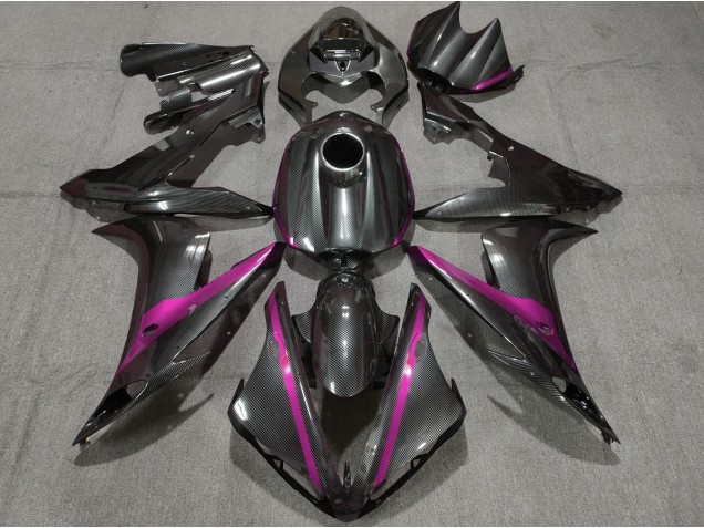2004-2006 Carbon Style w Pink Yamaha R1 Fairings for Sale 2004-2006 Carbon Style w Pink Yamaha R1 Fairings for Sale