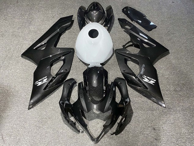 2005-2006 Carbon Fiber Style & Gloss White Suzuki GSXR 1000 Fairings for Sale 2005-2006 Carbon Fiber Style & Gloss White Suzuki GSXR 1000 Fairings for Sale