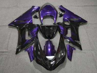 2005-2006 Gloss Black and Purple Kawasaki ZX6R Fairings for Sale