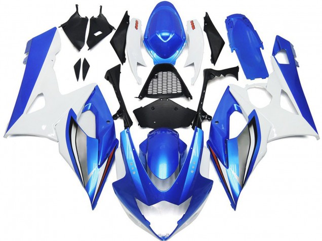 2005-2006 Gloss Blue and White with red logo and Silver Suzuki GSXR 1000 Fairings for Sale
