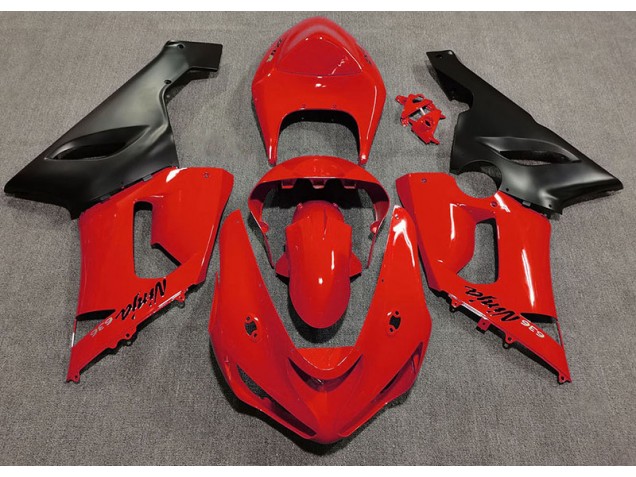 2005-2006 Gloss Red Kawasaki ZX6R Fairings for Sale