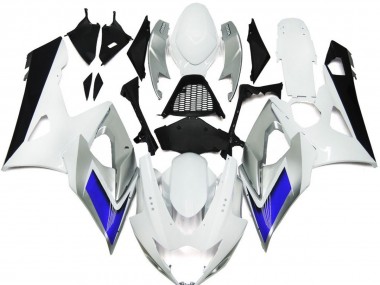 2005-2006 Gloss White Style with Silver Hints and Blue Suzuki GSXR 1000 Fairings for Sale
