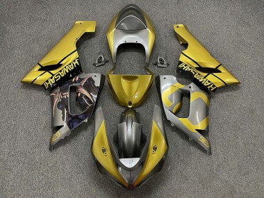 2005-2006 Gold and Silver Kawasaki ZX6R Fairings for Sale