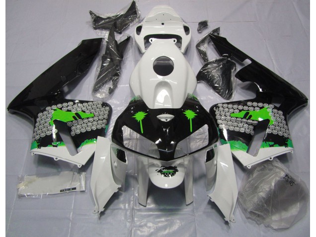 2005-2006 Green Splatter on Gloss Black Honda CBR600RR Fairings for Sale