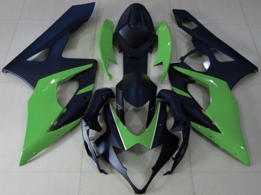 2005-2006 Matte Black & Green Suzuki GSXR 1000 Fairings for Sale