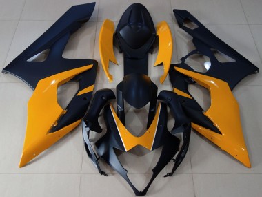 2005-2006 Matte Black & Light Orange Suzuki GSXR 1000 Fairings for Sale