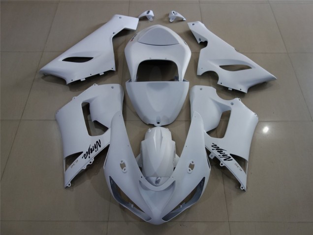 2005-2006 Matte White Kawasaki ZX6R Fairings for Sale 2005-2006 Matte White Kawasaki ZX6R Fairings for Sale