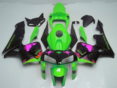 2005-2006 Pink Splatter on Green Honda CBR600RR Fairings for Sale