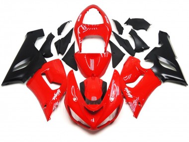 2005-2006 Plain Gloss Red White Decals Kawasaki ZX6R Fairings for Sale