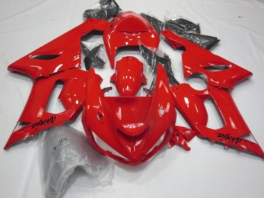 2005-2006 Red Gloss Kawasaki ZX6R Fairings for Sale