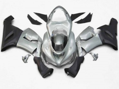 2005-2006 Silver Black Matte Kawasaki ZX6R Fairings for Sale