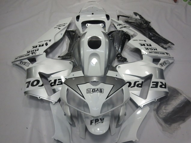 2005-2006 Silver Repsol Honda CBR600RR Fairings for Sale 2005-2006 Silver Repsol Honda CBR600RR Fairings for Sale