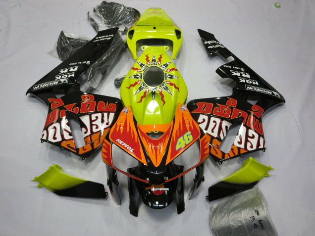2005-2006 Vibrant Yellow Rossi Honda CBR600RR Fairings for Sale 2005-2006 Vibrant Yellow Rossi Honda CBR600RR Fairings for Sale
