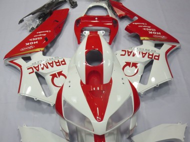 2005-2006 White and Red Custom Honda CBR600RR Fairings for Sale
