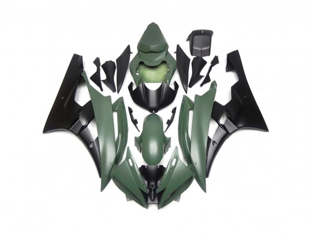 2006-2007 Custom Matte Green and Black Yamaha R6 Fairings for Sale 2006-2007 Custom Matte Green and Black Yamaha R6 Fairings for Sale