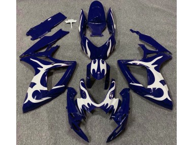 2006-2007 Dark Blue & White Design Suzuki GSXR 600-750 Fairings for Sale