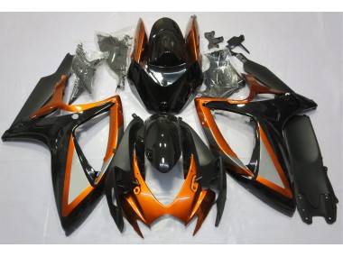 2006-2007 Gloss Orange and Black Suzuki GSXR 600-750 Fairings for Sale