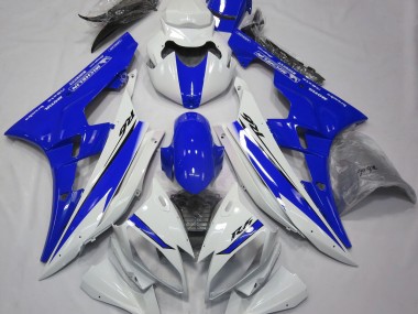 2006-2007 Gloss White and Blue Yamaha R6 Fairings for Sale