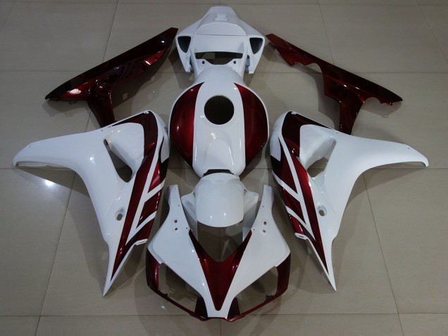 2006-2007 Gloss White and Deep Red Honda CBR1000RR Fairings for Sale 2006-2007 Gloss White and Deep Red Honda CBR1000RR Fairings for Sale