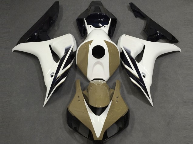 2006-2007 Gloss White Tan Black Honda CBR1000RR Fairings for Sale 2006-2007 Gloss White Tan Black Honda CBR1000RR Fairings for Sale
