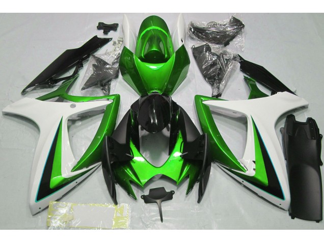 2006-2007 Green & White Suzuki GSXR 600-750 Fairings for Sale