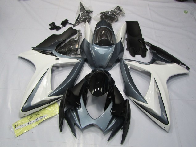 2006-2007 Grey and White Suzuki GSXR 600-750 Fairings for Sale 2006-2007 Grey and White Suzuki GSXR 600-750 Fairings for Sale