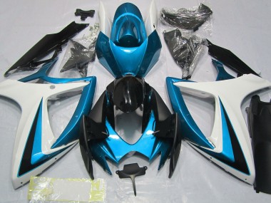 2006-2007 Light Blue & White Suzuki GSXR 600-750 Fairings for Sale