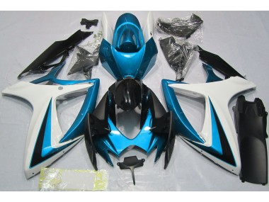 2006-2007 Light Blue & White Suzuki GSXR 600-750 Fairings for Sale