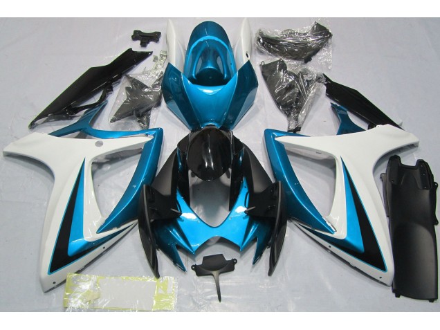 2006-2007 Light Blue & White Suzuki GSXR 600-750 Fairings for Sale 2006-2007 Light Blue & White Suzuki GSXR 600-750 Fairings for Sale
