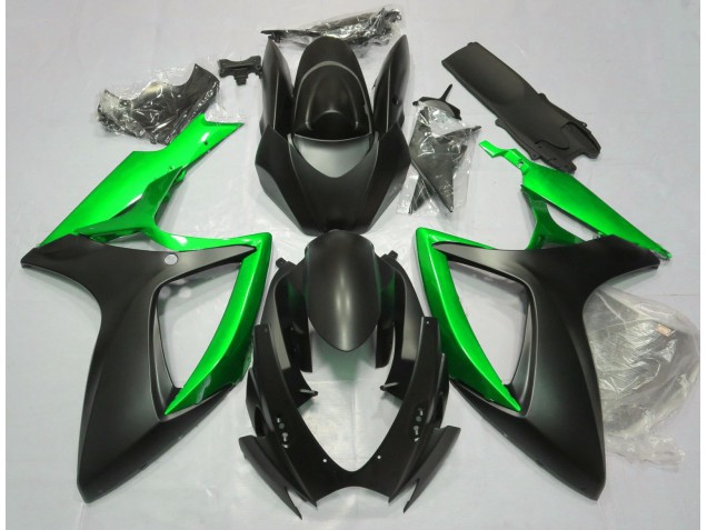 2006-2007 Matte Black & Green Suzuki GSXR 600-750 Fairings for Sale 2006-2007 Matte Black & Green Suzuki GSXR 600-750 Fairings for Sale