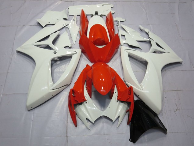 2006-2007 Orange and White Suzuki GSXR 600-750 Fairings for Sale 2006-2007 Orange and White Suzuki GSXR 600-750 Fairings for Sale