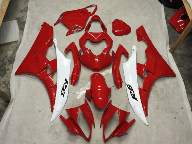 2006-2007 Red and White C2W Yamaha R6 Fairings for Sale 2006-2007 Red and White C2W Yamaha R6 Fairings for Sale