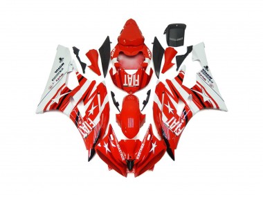 2006-2007 Red and White Star Fiat Yamaha R6 Fairings for Sale