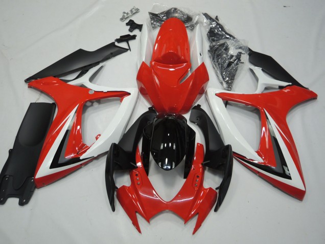 2006-2007 Red and White Suzuki GSXR 600-750 Fairings for Sale 2006-2007 Red and White Suzuki GSXR 600-750 Fairings for Sale