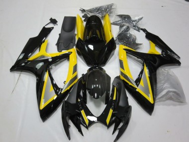 2006-2007 Silver and Black Yellow Suzuki GSXR 600-750 Fairings for Sale