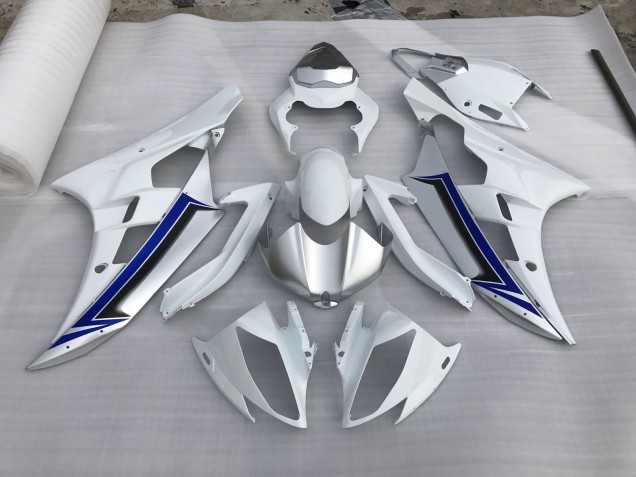 2006-2007 Silver and Blue Yamaha R6 Fairings for Sale 2006-2007 Silver and Blue Yamaha R6 Fairings for Sale
