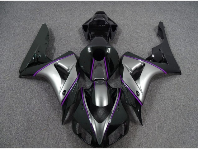 2006-2007 Silver with Dark Purple Pin Stripe Honda CBR1000RR Fairings for Sale 2006-2007 Silver with Dark Purple Pin Stripe Honda CBR1000RR Fairings for Sale