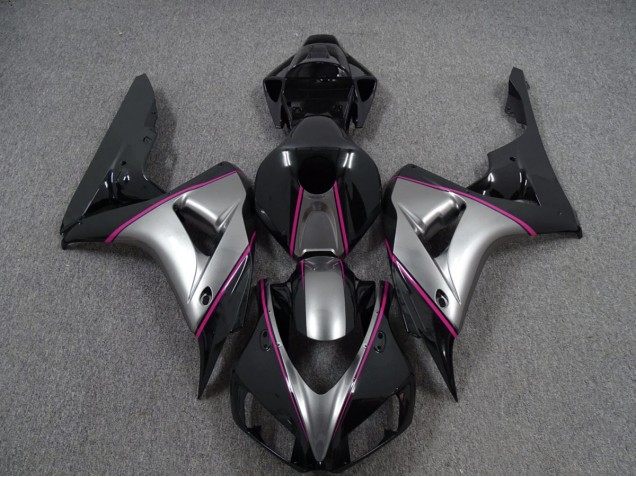 2006-2007 Silver with Pink Pin Stripe Honda CBR1000RR Fairings for Sale 2006-2007 Silver with Pink Pin Stripe Honda CBR1000RR Fairings for Sale