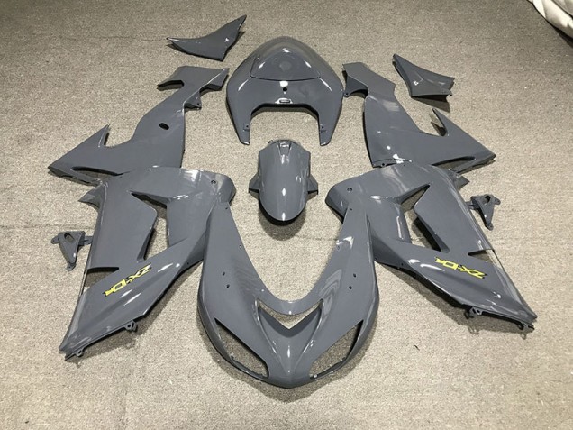 2006-2007 Smooth Gray & Yellow Kawasaki ZX10R Fairings for Sale 2006-2007 Smooth Gray & Yellow Kawasaki ZX10R Fairings for Sale