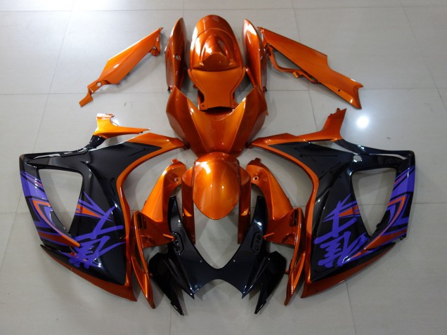 2006-2007 Vibrant Orange & Gloss Black Suzuki GSXR 600-750 Fairings for Sale 2006-2007 Vibrant Orange & Gloss Black Suzuki GSXR 600-750 Fairings for Sale