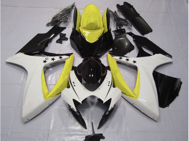 2006-2007 Yellow Star Suzuki GSXR 600-750 Fairings for Sale 2006-2007 Yellow Star Suzuki GSXR 600-750 Fairings for Sale