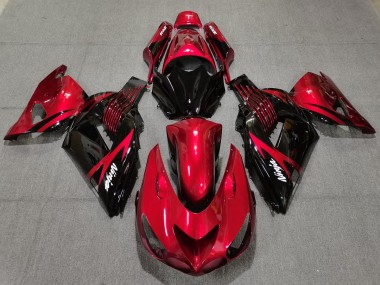 2006-2011 Fire Red and Black Kawasaki ZX14R Fairings for Sale