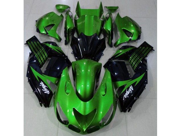 2006-2011 Gloss Green and Black Kawasaki ZX14R Fairings for Sale 2006-2011 Gloss Green and Black Kawasaki ZX14R Fairings for Sale