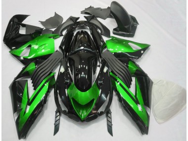 2006-2011 Gloss Green and Black Plain Kawasaki ZX14R Fairings for Sale