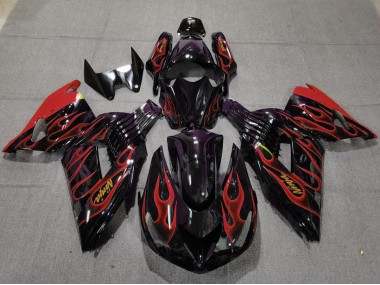 2006-2011 Red Flame Kawasaki ZX14R Fairings for Sale