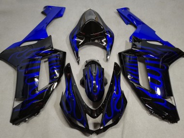 2007-2008 Blue Flame Kawasaki ZX6R Fairings for Sale