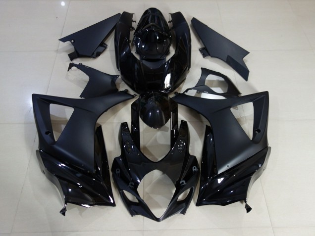 2007-2008 Gloss and Matte Black Plain Suzuki GSXR 1000 Fairings for Sale