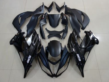 2007-2008 Gloss Black 636 Logo Kawasaki ZX6R Fairings for Sale