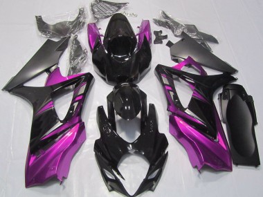 2007-2008 Gloss Black and Pink Suzuki GSXR 1000 Fairings for Sale